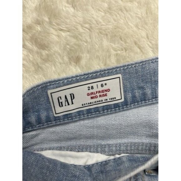 Gap Size 28 6 Womens Girlfriend Ankle  Jeans Mid Rise Light Wash Stretch… - Picture 2 of 3